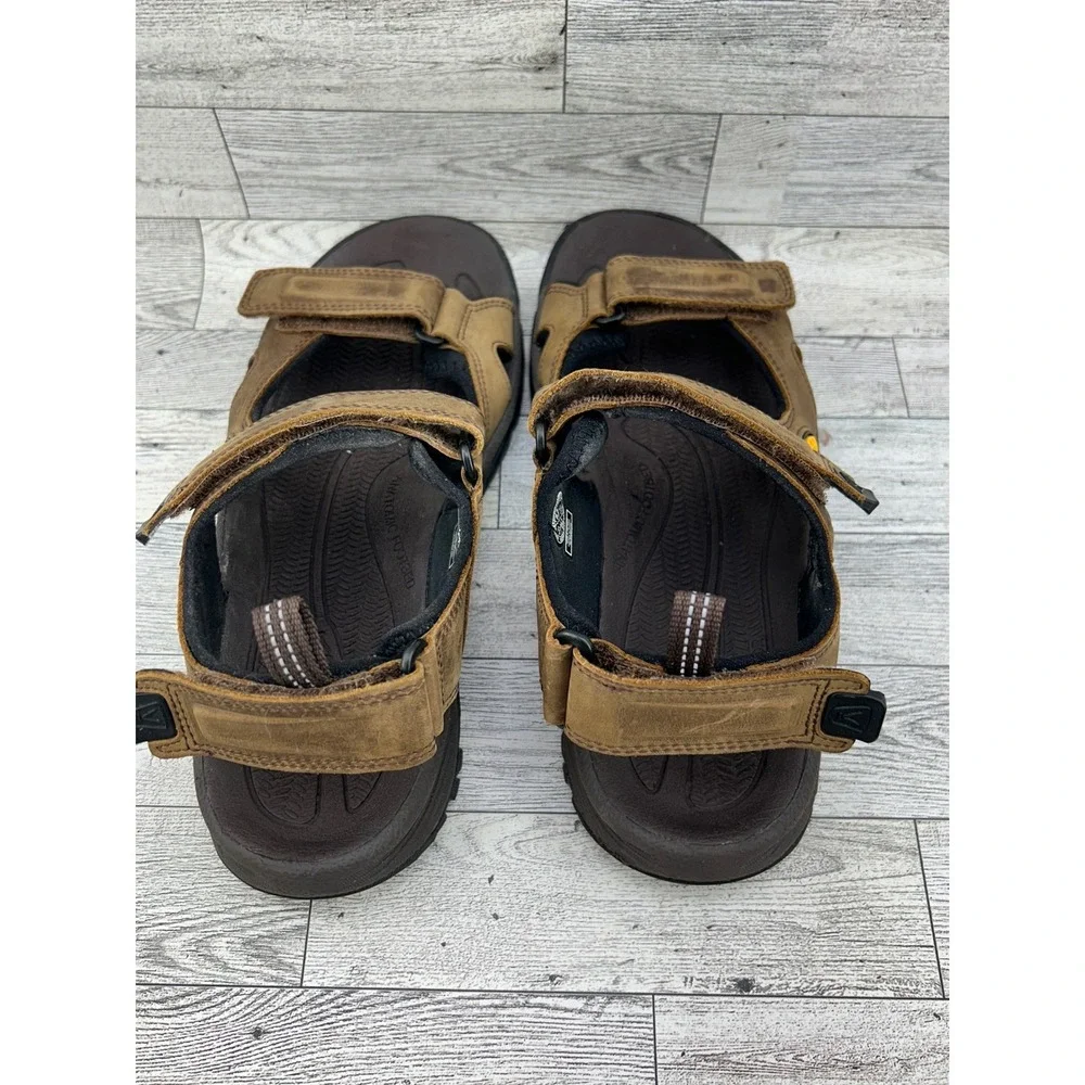 KEEN Targhee III Open Toe Sandals Mens 8.5‎ Brown Waterproof Leather 1022423